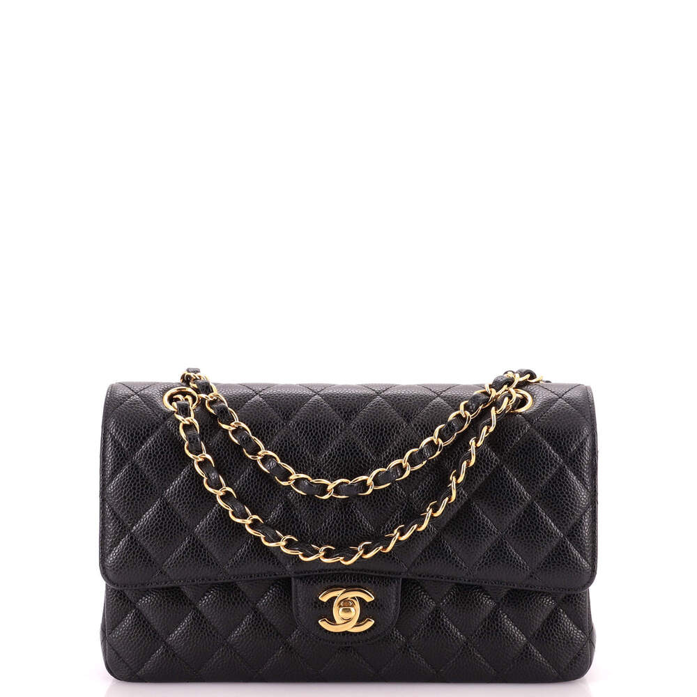 Chanel Medium Classic Double Flap Bag Quilted Caviar